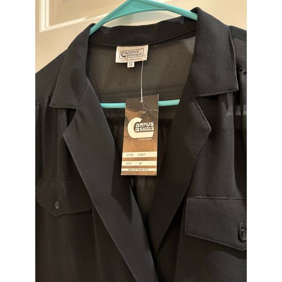 VINTAGE NWT SHEER BLACK TOP SIZE SMALL - Picture 2 of 6